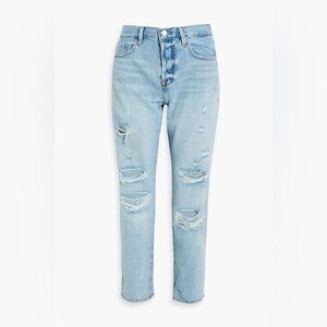Frame Denim Light Blue Ripped Boyfriend Jeans